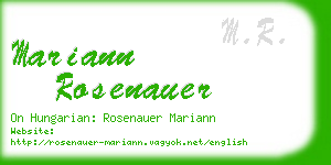 mariann rosenauer business card